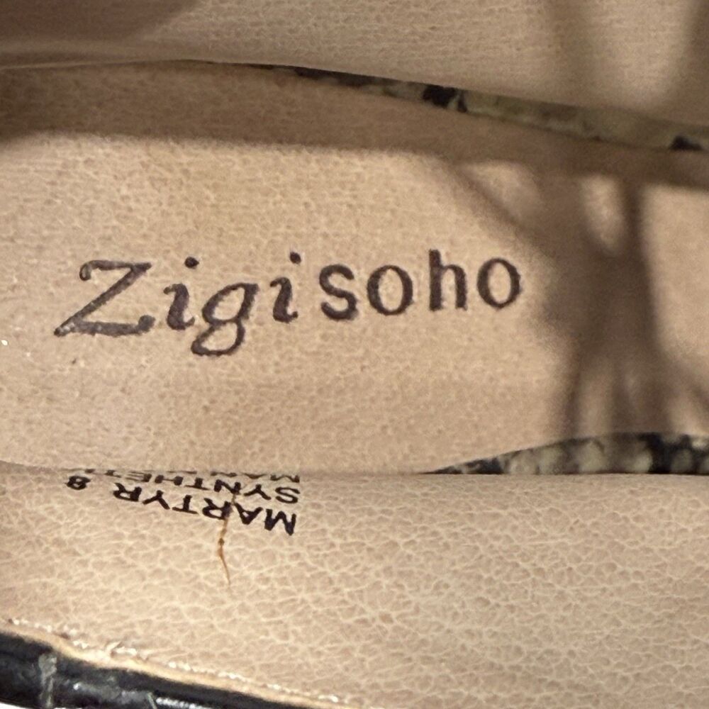 ZiGi Soho Martyr Women's Faux Leather Zipper Stiletto Ankle Boots Size 8 snake - Picture 13 of 16